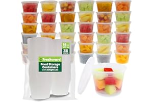 Freshware Food Storage Containers [36 Set] 16 oz Plastic Deli Containers with Lids, Slime, Soup, Meal Prep Containers | BPA Free | Stackable | Leakproof | Microwave/Dishwasher/Freezer Safe
