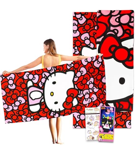 Amazon.com: Hello Kitty Beach Towel Set - Bundle with 27x54 Hello