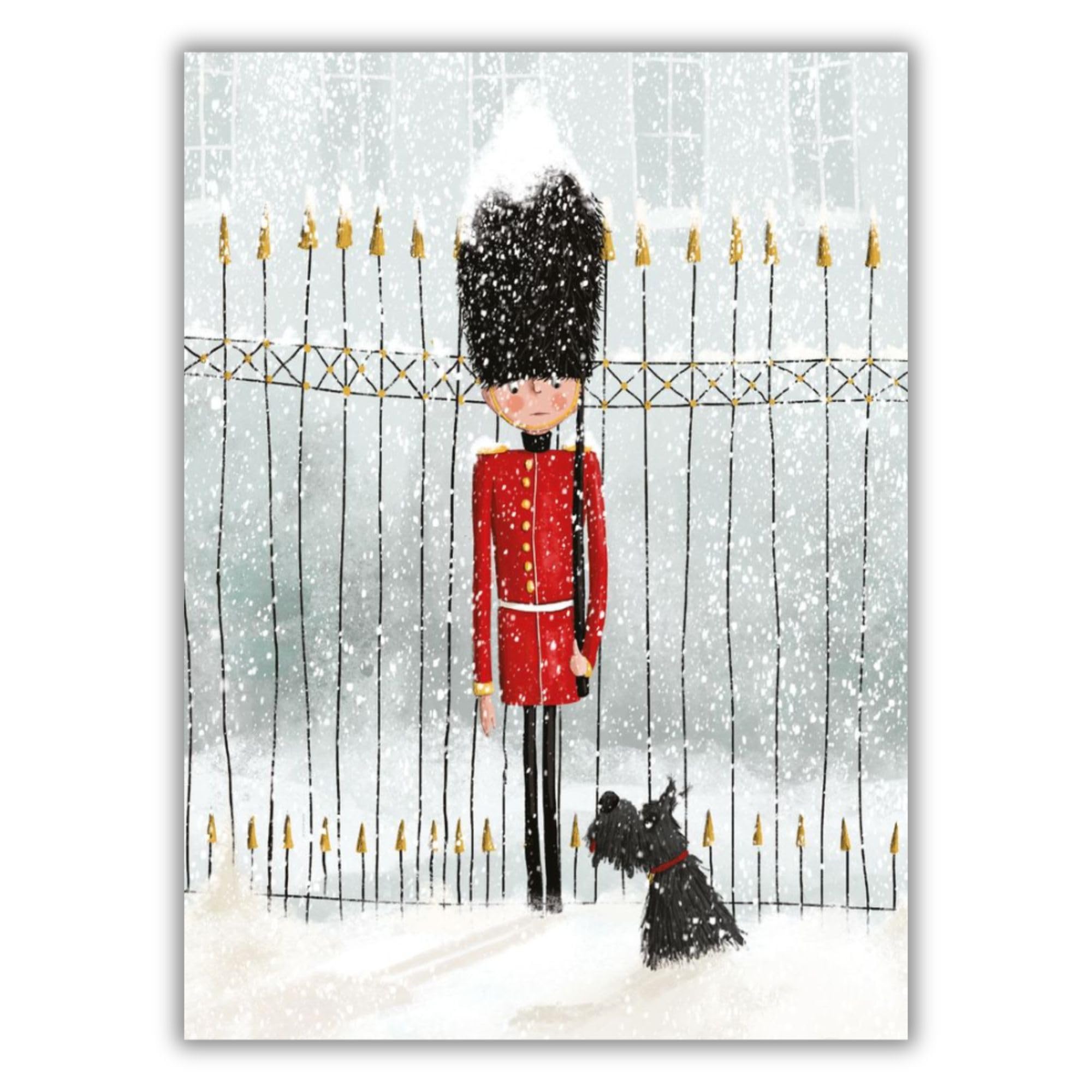 Museums & Galleries Charity Christmas Cards - Christmas Companion Royal Guard and Scottie Dog - Eco-Friendly and Recyclable - Pack of 8 Cards