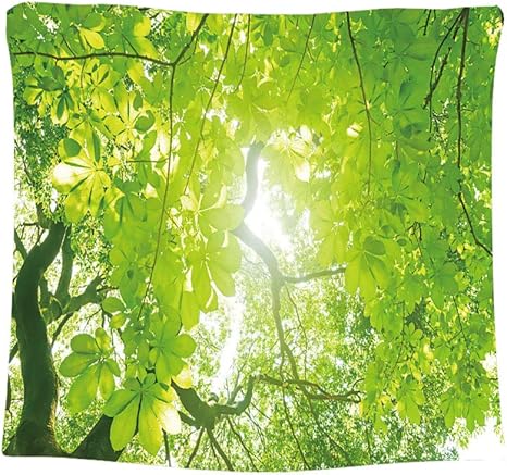 Amazon Co Jp 新鮮な緑の木のストック画像 多図的タペストリー おしゃれ インテリア 壁掛け 夏休み 壁飾り 家 リビングルーム ベッドルーム 部屋 おしゃれ飾り 110x90 Cm ホーム キッチン