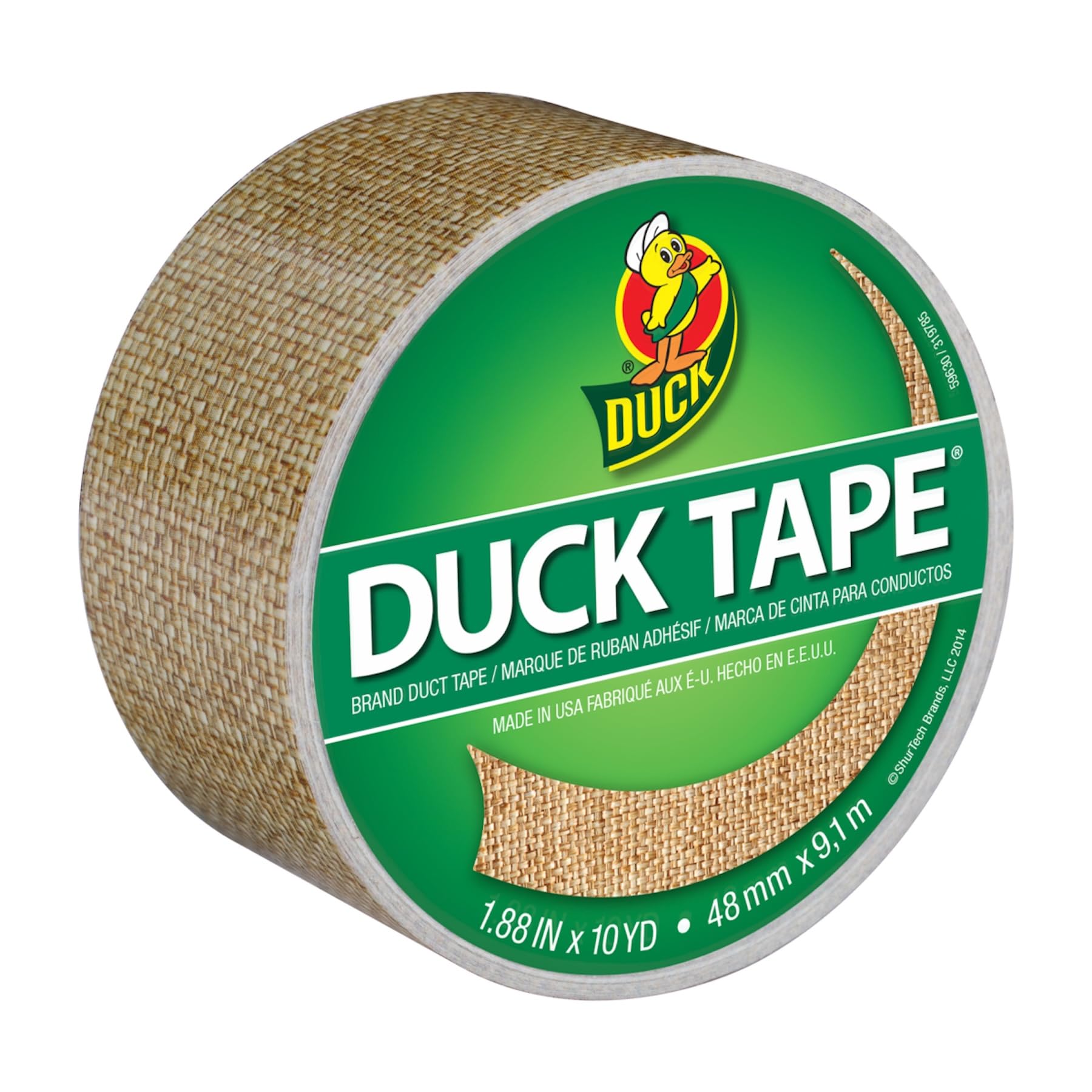 Duck ShurTech Patterned Tape 1.88-inch x 10yd-Burlap, Other, Multicoloured, 11.39 x 11.65 x 7.08 cm