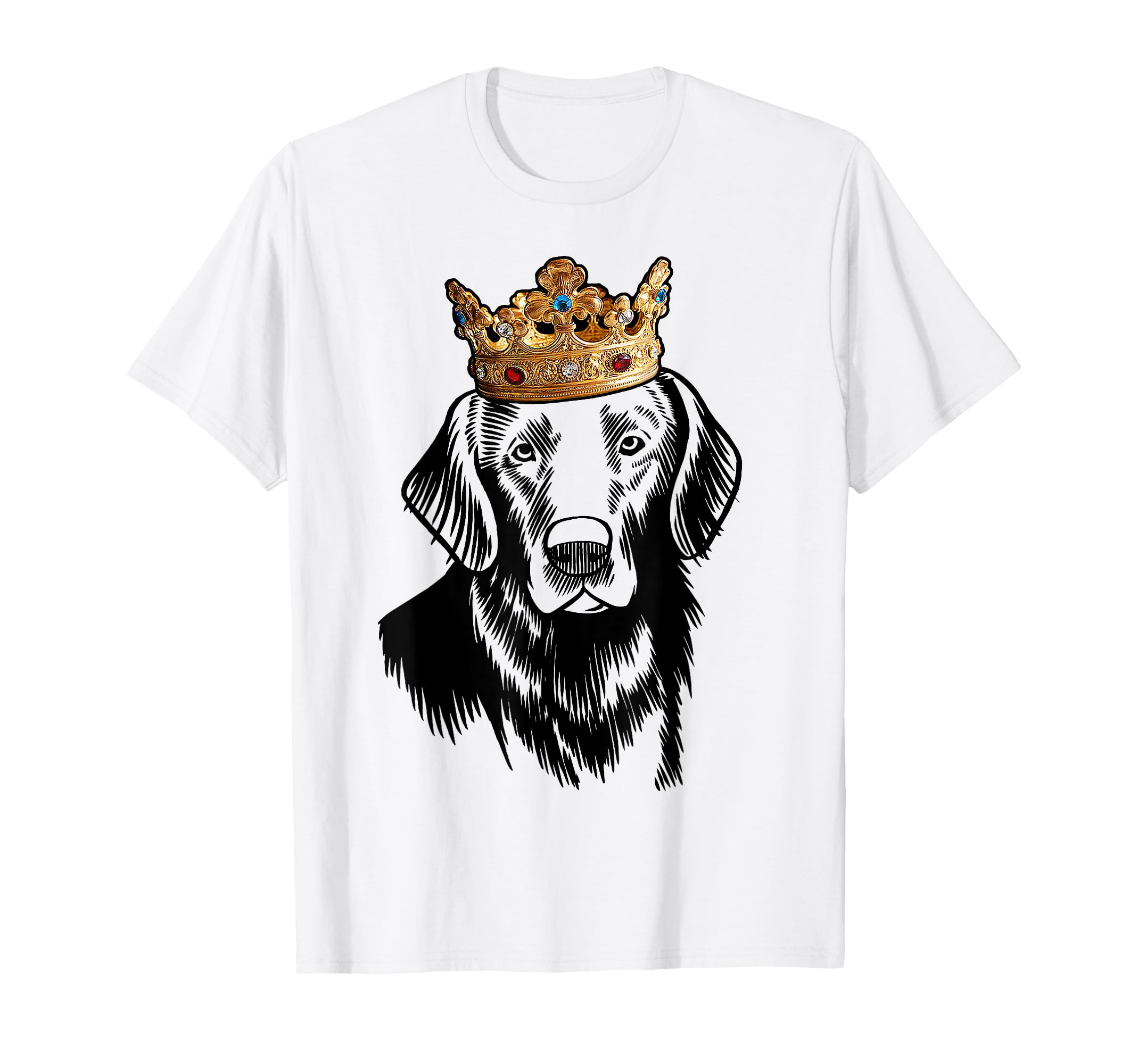 Flat-Coated Retriever Dog Wearing Crown T-Shirt