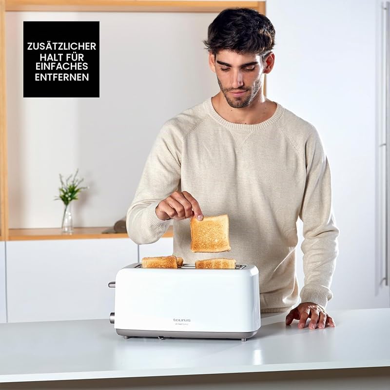 Toaster | Mytoast Duplo | breite Toastschlitze | 1450W | Stopp-, Wiederaufwärm- und Auftaufunktion | 7 Toaststufen | Automatisches Zentrieren | Krümelschublade
