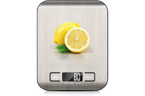 Food Scale Digital Kitchen Scale Food Weight Scales for Cooking Baking with 6 Units Tare Function (Battery Included)