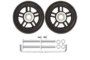 BFLAEPUN 1 Pair Luggage Wheels Replacement 68/70/75/80mm Skateboard Inline Roller Skate Wheels with 8mm(0.31") Bearings 35mm(1.37") 40mm(1.57") Axles Wrenchs Repair Set (70 * 22 * 8mm)