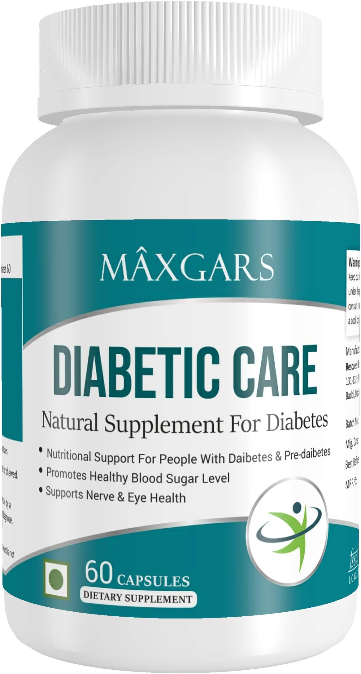 Maxgars Diabetic Care Natural and Herbal Product with No Side Effect with 1 Month Multivitamin Pack (60 Capsules)