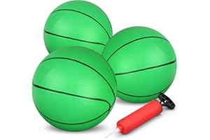 Dilabnba 7" Mini Rubber Replacement Basketball for Basketball Hoop, Size 3 Toddler Soft Beach Pool Balls, Bouncy Ball Sports Party Game for Kids(3PCS)