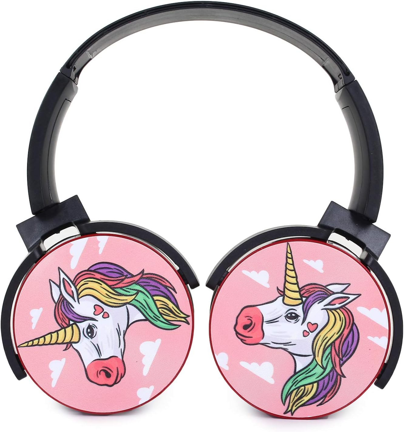 KOMTO Rainbow Unicorn Bluetooth Headset Headphone Wireless 3D DIY Portable Over Ear Earphone Support Expansion Cards, headphne wirless,