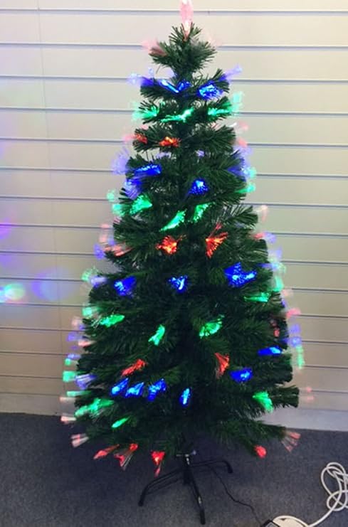 6ft Green Tree With Multi Led Light Bulbs Fibre Optic Christmas