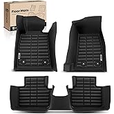 YHTAUTO Automotive All Weather Floor Mats Compatible with Cadillac CTS 2014-2019 Sedan, TPE Floor Liners All-Weather Protection Custom Fit, 1st & 2nd Row, Set of 3 Black