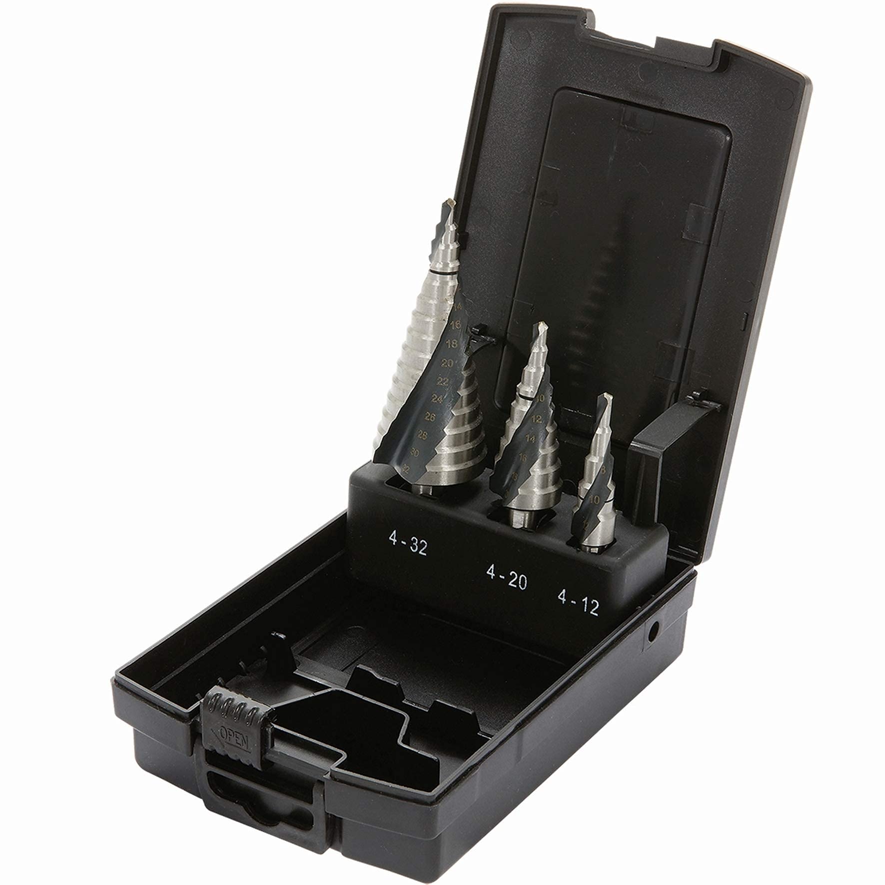 Proteco-Werkzeug® HSS Titanium TIN TiALN Professional Step Drill Cone Drill Metal Drill Bit Set 3 Pieces