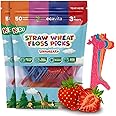 Biodegradable Kids Flossers - Dental Floss Picks for Children | Fluoride & Plastic-Free | Colorful & Fun Animal Floss Sticks | Eco Friendly, Vegan, Natural (Strawberry - 100 Pack)