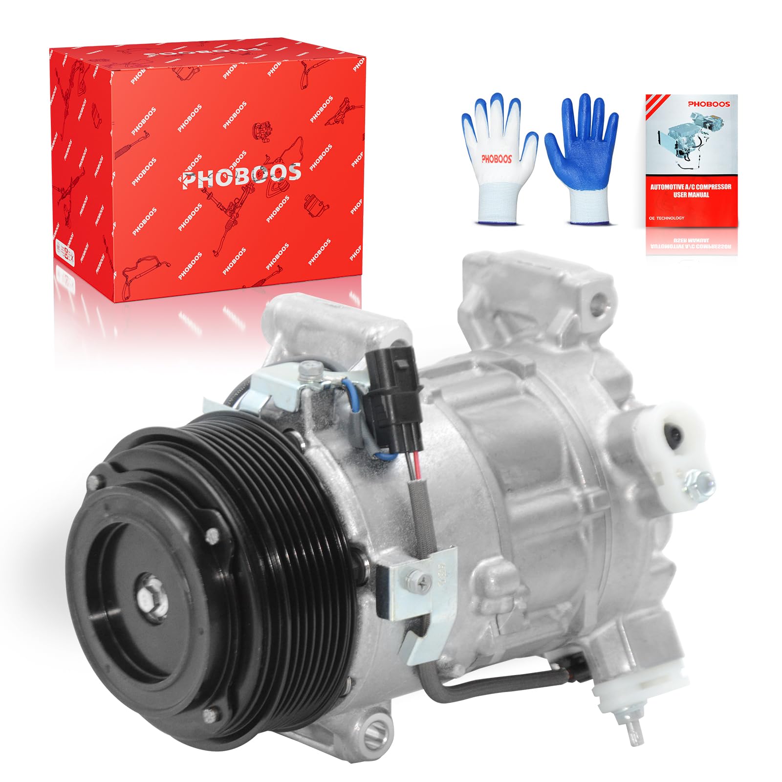 Photo 1 of PHOBOOS A/C Compressor with Clutch Compatible with Honda Accord 2018-2022 1.5L (Exc. 2021 Sport&Sport Plus Models), with 110mm Pulley, Fast Cooling, Low Noise, Easy Installation, Ref.178320