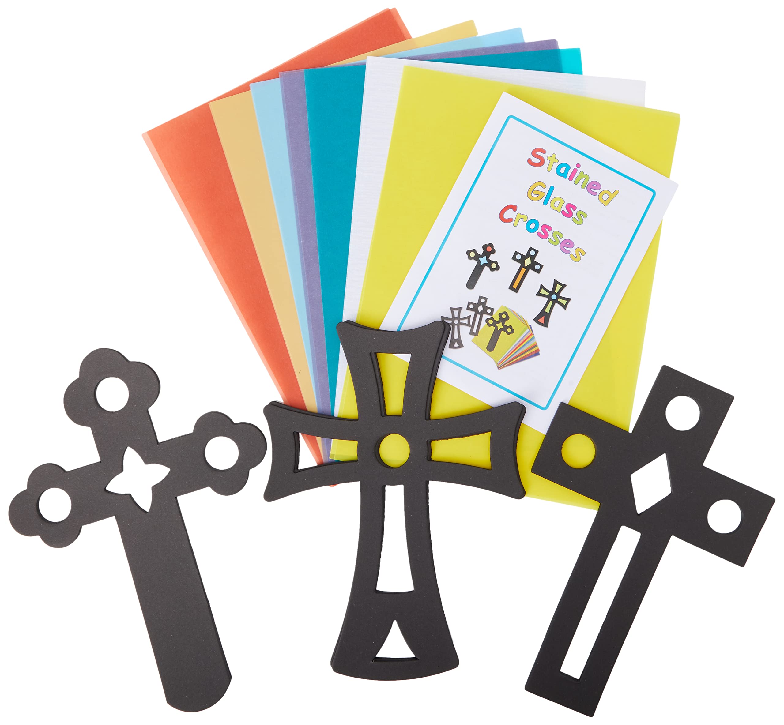 Springboard 50012 Stained Glass Silhouette Crosses RE Craft Activity (Pack of 30)