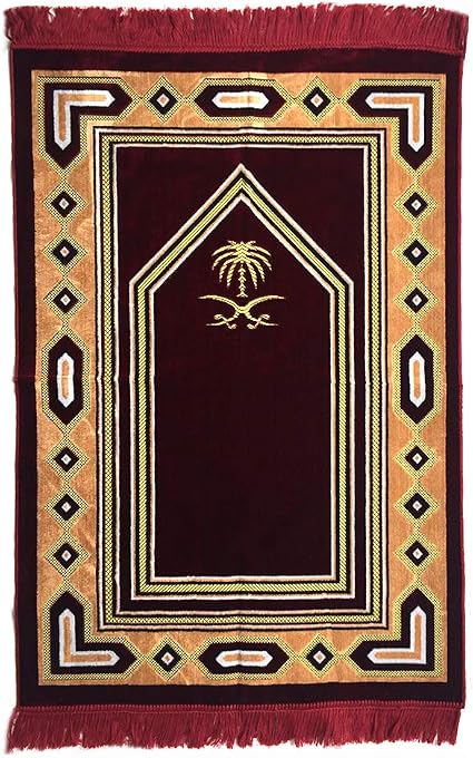 Amazon ダブルトルコ イスラム教 祈り ラグ ビロードベルベット ジャナマズ 祈り マット Lサイズ ズルフィカーデザイン 31x47 レッド Al Arabia ラグ カーペット 通販