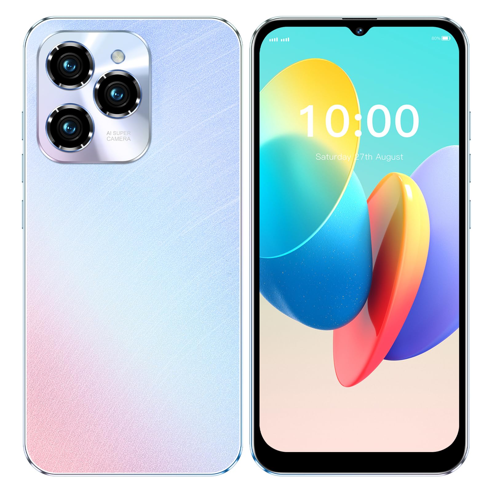 Photo 1 of TryFirst HOT40Pro SIM-Free & Unlocked Mobile Phones, 6.3 inch 3GB+32GB ROM 256GB Extension Android 12 4G Dual SIM Cheap Smartphone Triple Card Slots 4300mAh Face ID Type C (HOT40Pro-Light Blue)