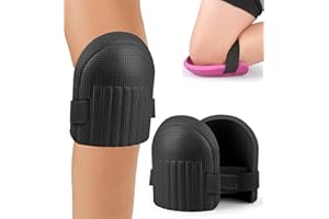 PRICE XES Foam Knee Pads - Sturdy & Comfortable Knee Pads for Work, Construction, Cleaning Floors, Gardening - Men and Women Suitable Kneeling Cushions with Adjustable Elastic Band, 1 Pair (Black)