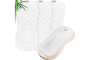 Moonsea Quilted Thicker Changing Pad Liner 3 Pack Waterproof, Fit for Changing Table Liners are Warm On a Baby's Back Non-Slip Design Reusable Pads Machine Washable, White