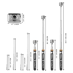 Mulwark 5 pcs Telescoping Magnetic Pickup Tool with