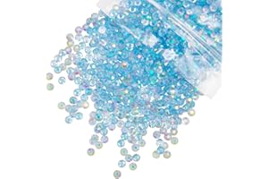 qiipii 4700PCS 3mm Transparent Blue AB Resin Rhinestones Bulk Light Blue Flatback Jelly Resin Stones Pack SS10 Diamonds Crystals Gems Charms for Nails Face Eyes Makeup Body Tumblers Crafts Decor Shoes