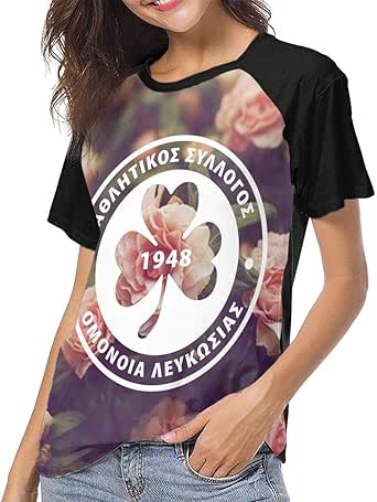 AC Omonia Womens Short Sleeve Baseball T-Shirt Classic Casual Colorblock Round Neck Tunic Tops 