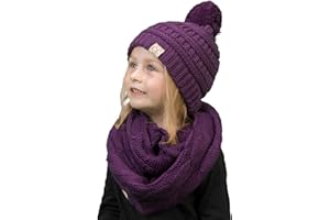 Funky Junque Kids Cozy Winter Bundle - Matching Infinity Scarf, Beanie Hat & Stylish Headwrap Set
