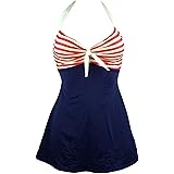 hde lemon women's one piece swimdress plus size tummy control