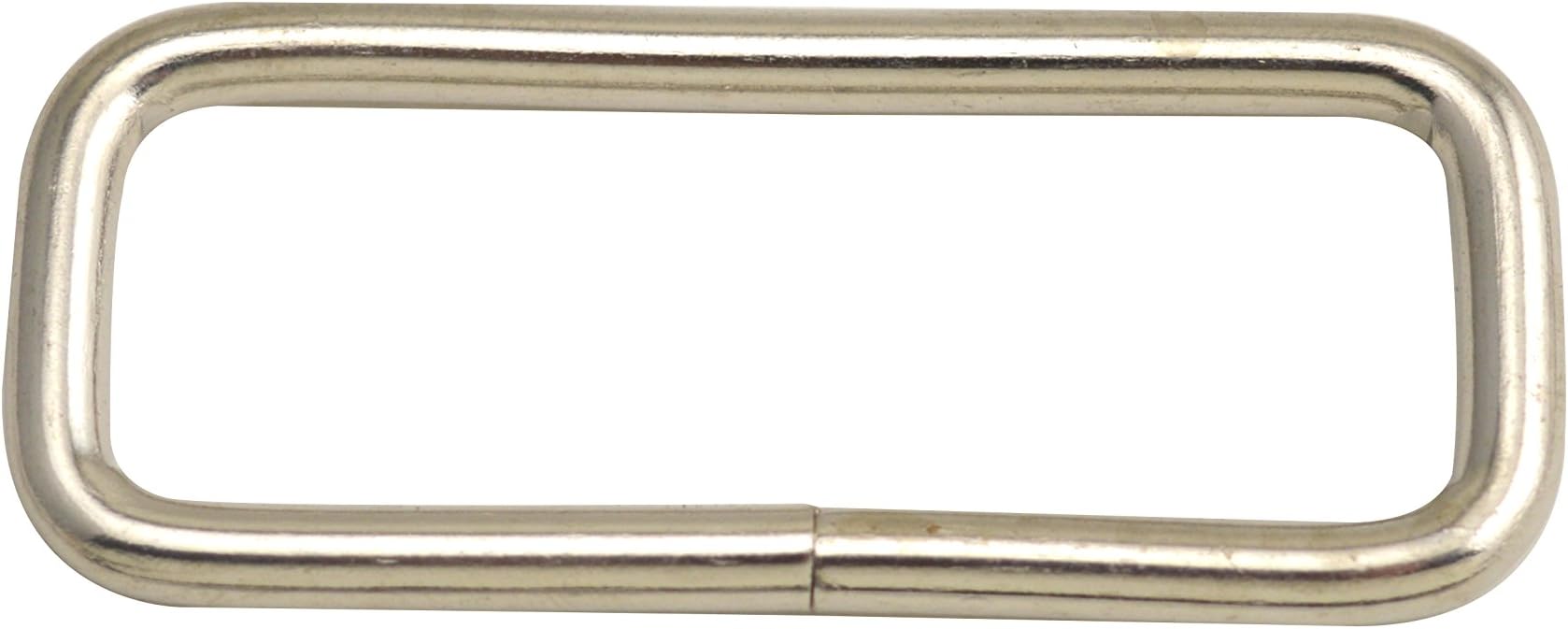 Wuuycoky 2"X0.6" Inner Length Silvery Rectangle Rings Flat Loop Ring No Welded for Strap Webbing Belts Buckle Pack of 6