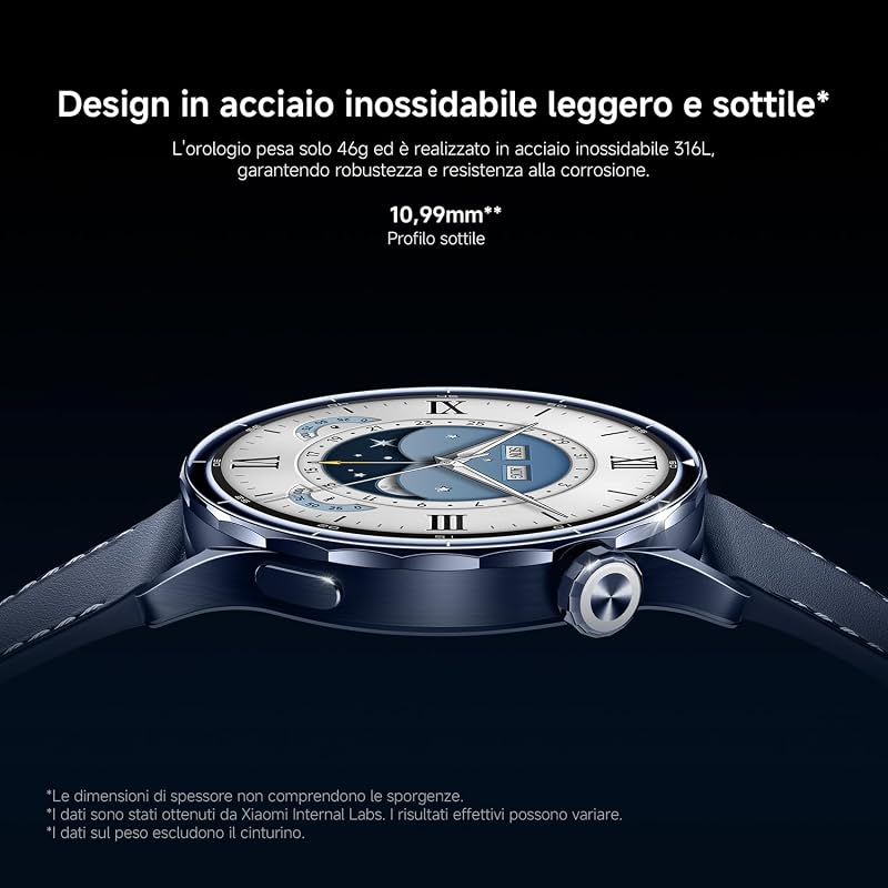 Watch S5 46 mm, Smartwatch Uomo/Donna, AMOLED 1,48", Nero