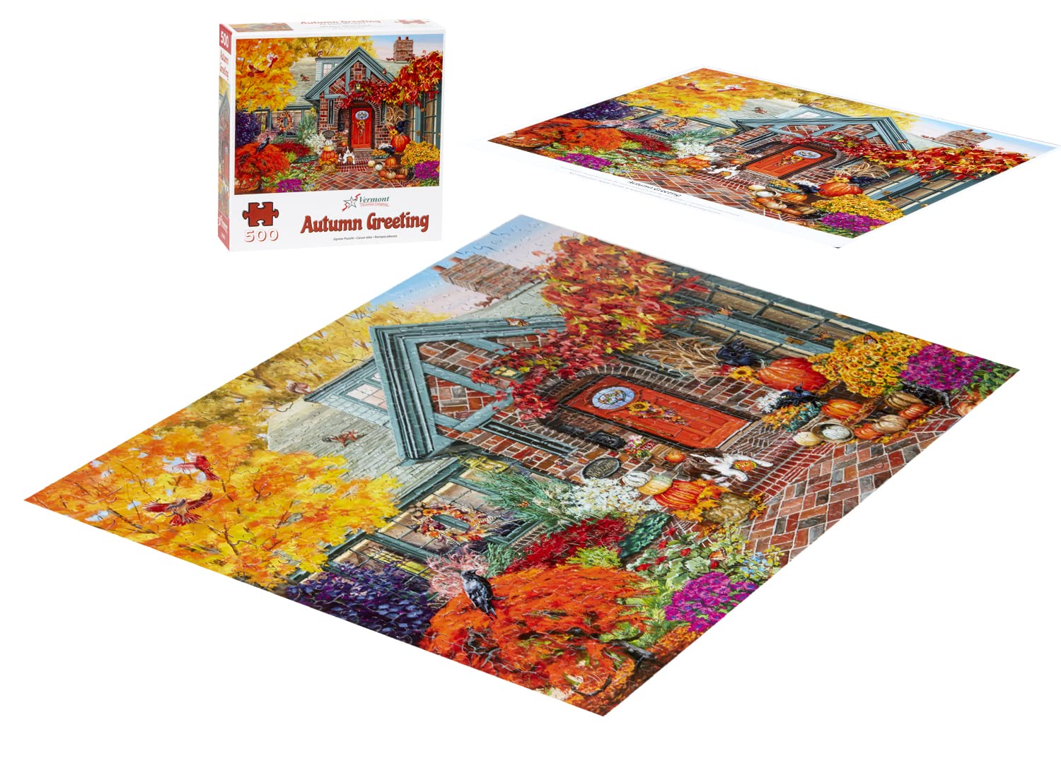 Vermont Christmas Company Autumn Greeting Jigsaw Puzzle 500 Piece