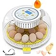 Sailnovo 18 Egg Incubator with Automatic Egg Turning, Egg Candler, Humidity Control, Hatch Days, and Temperature Control, Chicken Egg Incubators for Hatching Chicken Quail Duck(Yellow)