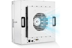 "YJINGRUI Fan Filter Unit, 22.6x22.6in 110v, H-14 Laminar Flow Hood HEPA Filter, Class 100/ ISO Class 5 Cleanliness, Flow Hood Mycology/Clean Room/Laboratory��Include HEPA Filter��"