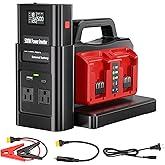 Adisipsoarin 500W Pure Sine Wave Power Inverter for Milwaukee M18 18V Battery, 4-Ports DC 18V to AC(2 Outlets) 120V Car Charger Plug Inverter Adapter Converter for Camping, Emergencies(Tool Only)