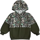 allshope Toddler Baby Boy Camo Hoodie Half Zip Long Sleeve Hooded Sweatshirt Little Kids Hunting Clothes Pullover Outfit