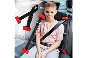 GUCHO Seat Belt Adjuster with Clips,Seatbelt Positioner to Protect Neck, Shoulder & Face(2 Pack)