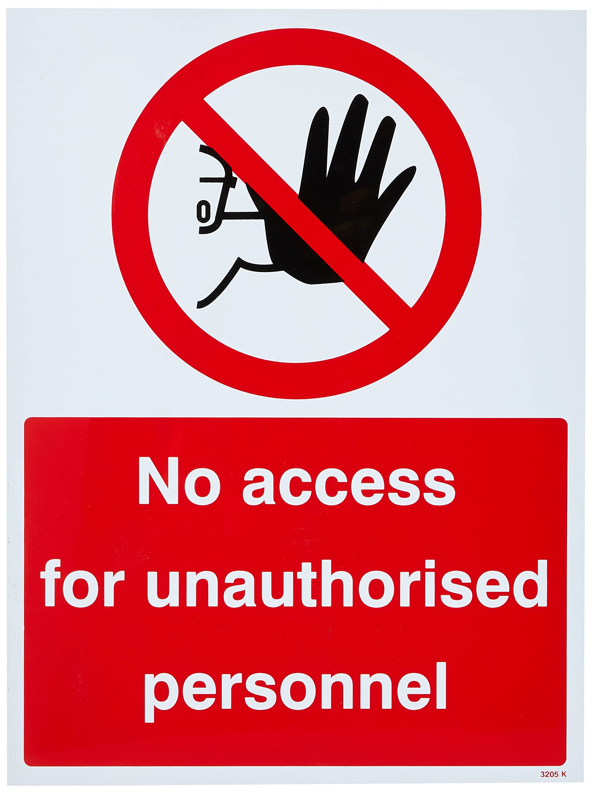 Caledonia Signs 13205K No Access For Unauthorised Personnel Sign, Rigid Plastic, K: 400 mm x 300 mm, Black