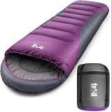 Trail Alpine 400 Hooded Sleeping Bag Purple 0C 4 Season 2 Way Zipper