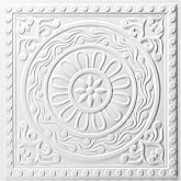 Art3d 24-Pack Barque Decorative Drop Ceiling Tiles, 2 x 2 ft, White | PVC, lightweight, Moisture Resistant, Compatible with Grid System, Ideal for Living Room, Office and Business Venues