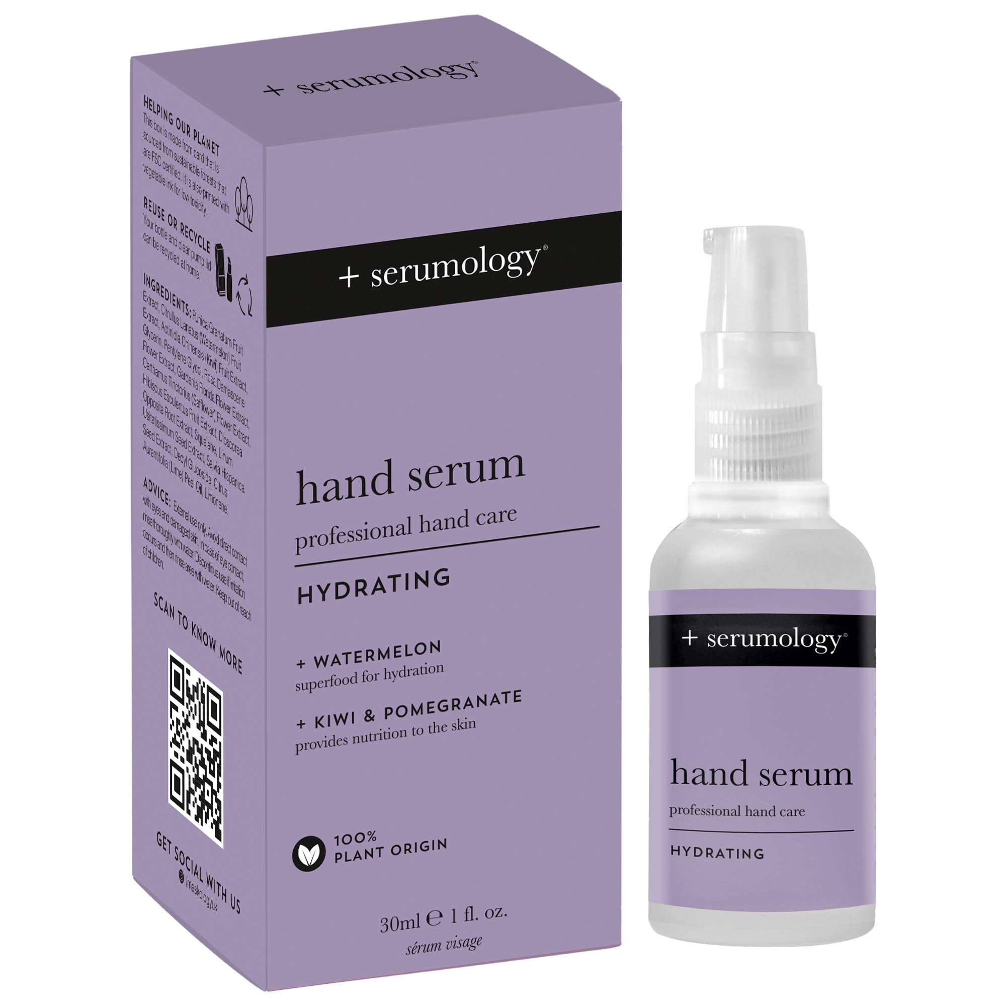 SERUMOLOGY HAND Hydrating Professional Hand Omega 3 Serum 30ml, 100% Plant Based Natural Serum
