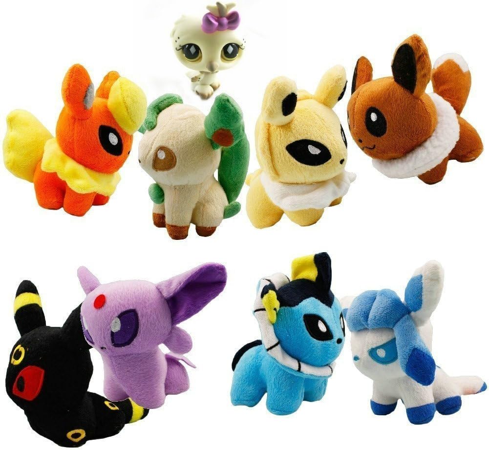 TheWorldBuy POKEMON PLATINUM - SET 8 PELUCHES 15cm / 8 PLUSH TOYS SET