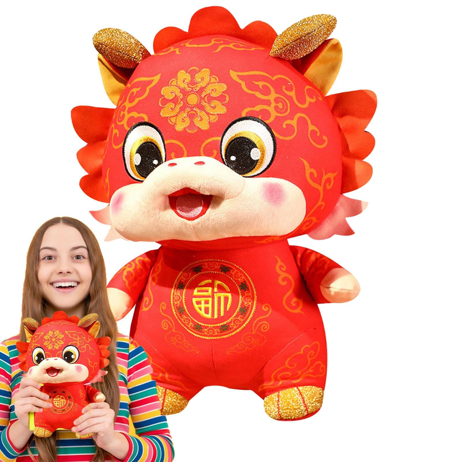 Mua Red Dragon Plush Toy, Chinese New Year Dragon Plush with FU