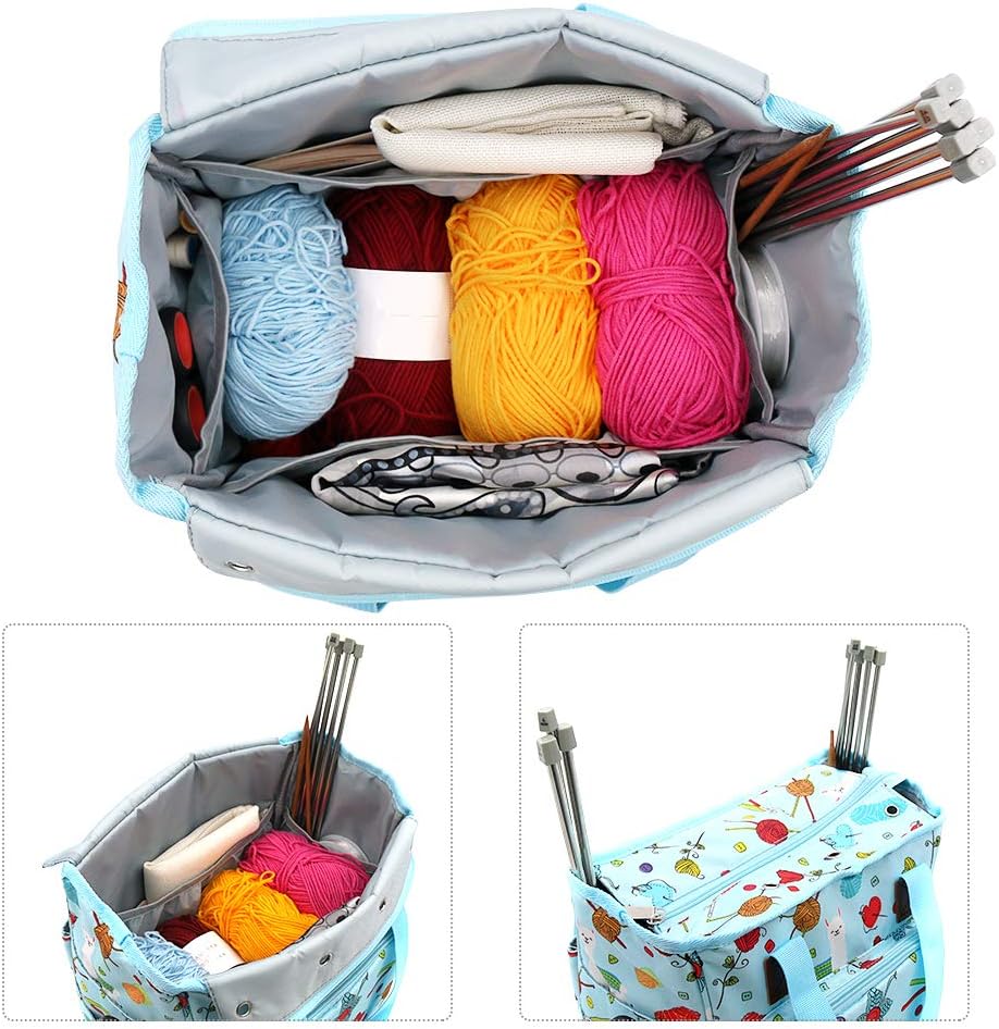 SumDirect Yarn Bag, Knitting Organizer Tote Bag Portable Storage Bag for Yarns Carrying Projects, Knitting Needles - Image 5