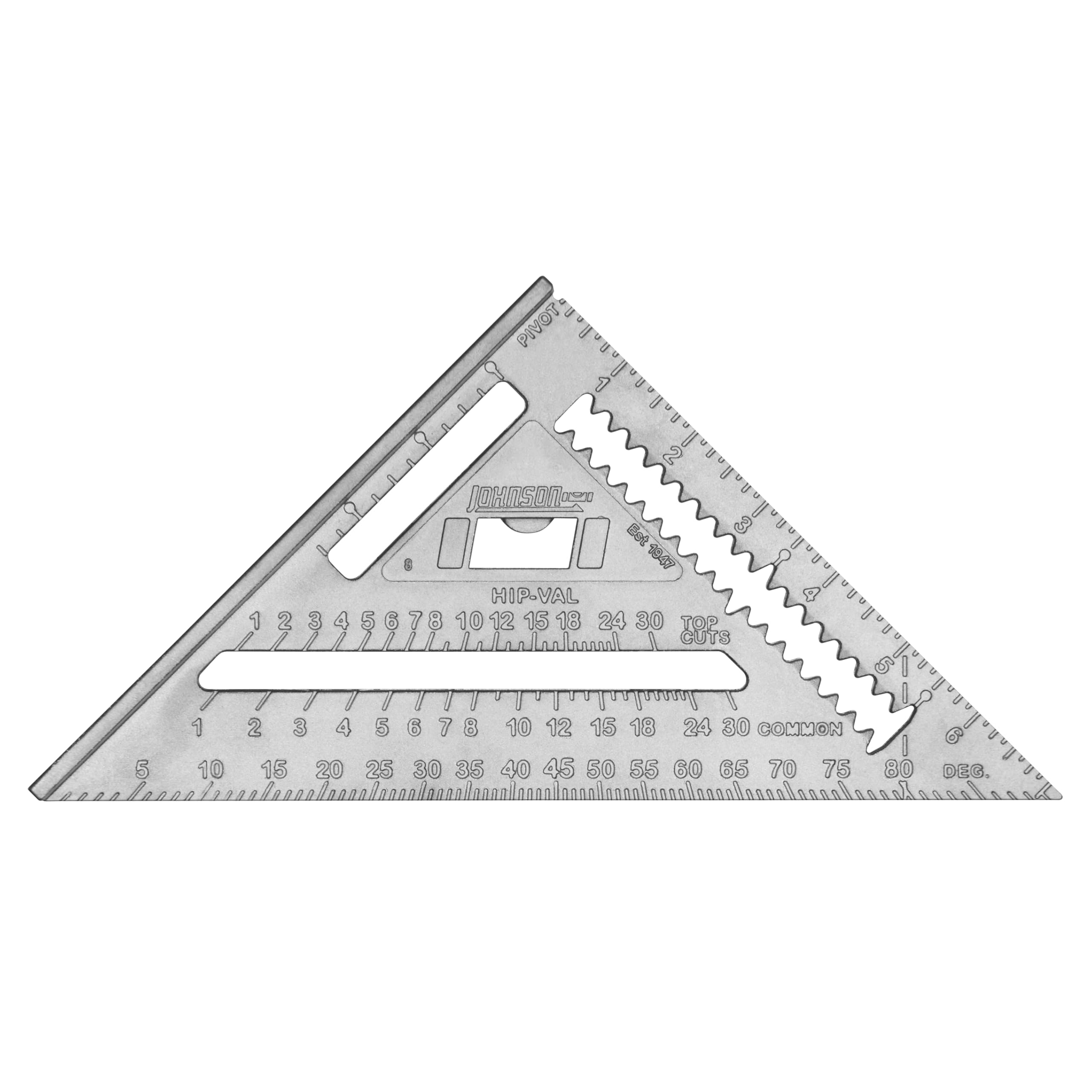 Johnson Level & Tool RAS-1B Johnny Square Professional Aluminum Rafter, 7", Silver, 1 Square