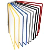 QWORK Wall Mount Reference Display System, 10 Multicolored Flip Folders for 20 Views, 8.5 x 11 Inch Document Organizer for Workshop, Restaurant Menu, Office