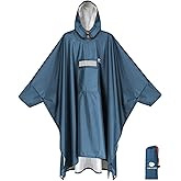 ANYOO Hooded Rain Poncho for Adults Waterproof Lightweight Rain Coat for Men Women Reusable Rain Jacket for Emergency Outdoor