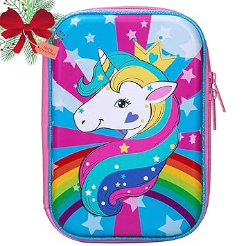 Unicorn Pencil Box for Girls, Kids Cute 