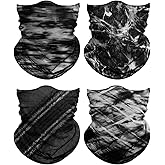 Lauzq 4Pack Neck Gaiter for Men Women Face Cover Mask Head Wrap Balaclava Headwear Bandana Headband Magic Scarf