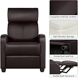 Yaheetech Recliner Armchair Brown PU Leather Footrest Adjustable Backrest Sofa view 7