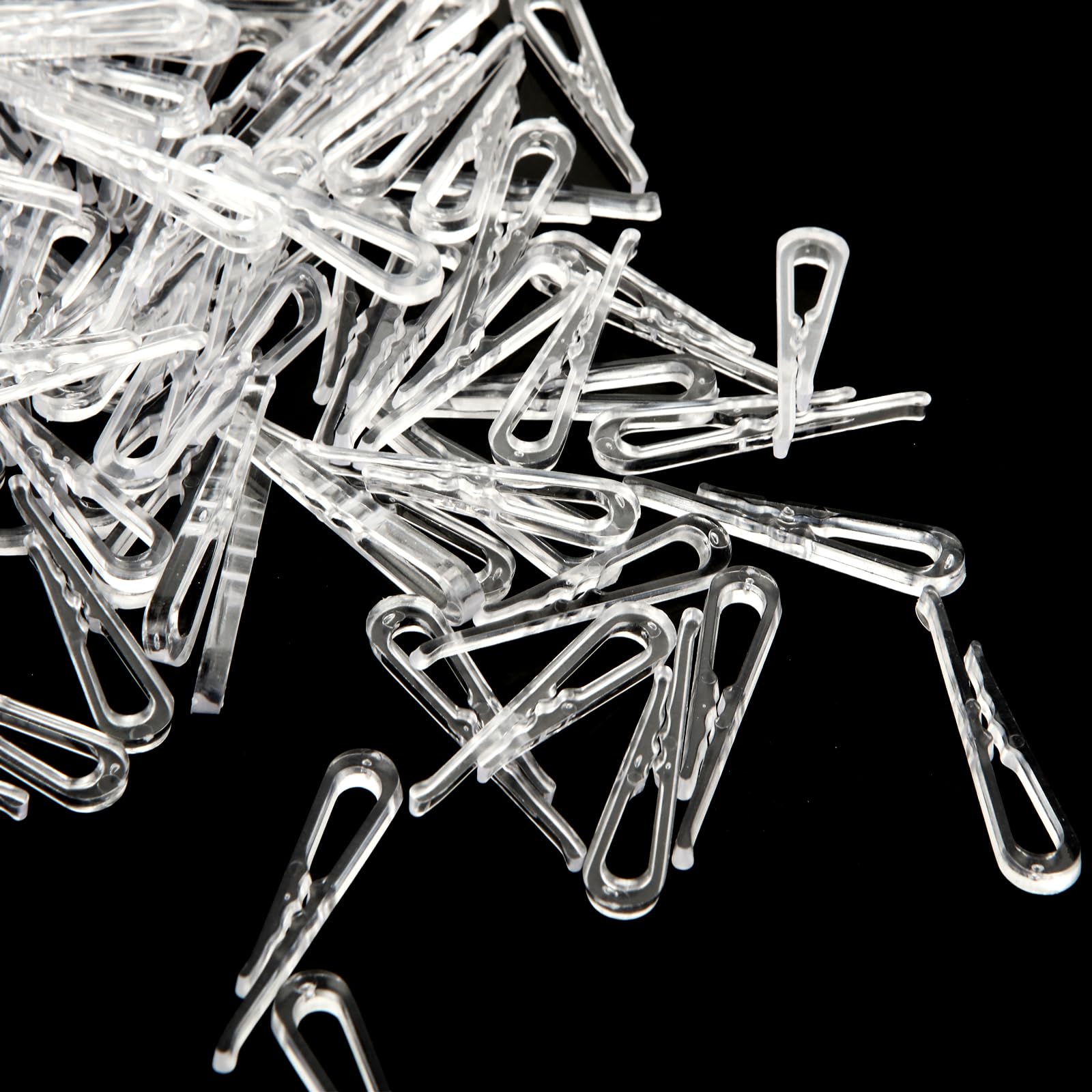 Photo 1 of ***MISSING 1 BAG*** LOYORTY 3000PCS U Shape Plastic Alligator Clips, 1.5”Transparent Plastic Clothespins, Clear Shirt Clips with Teeth for Shirts Fabric Folding Ties Socks Pants Hold Garments in Place