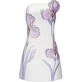 JW PEI Women's 3D Floral Appliqué Strapless Mini Dress